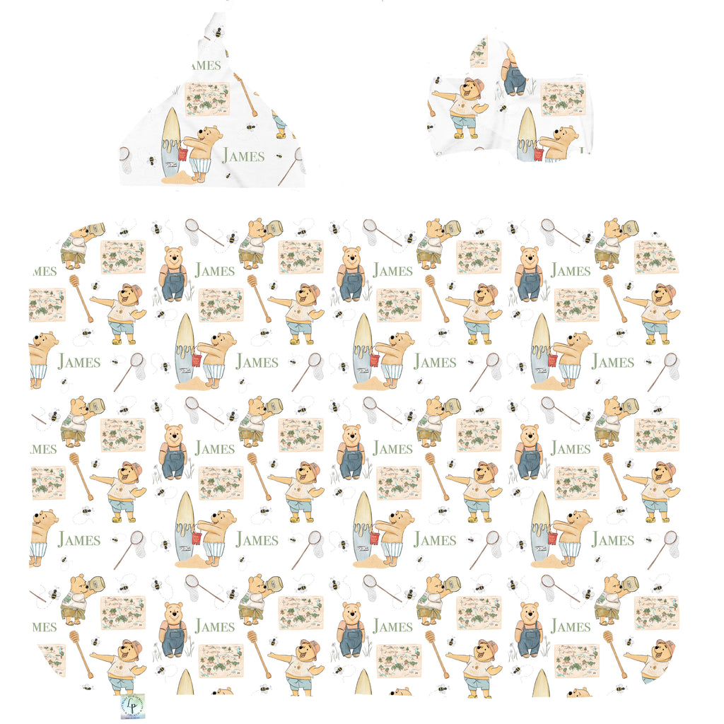 Busy Bear Swaddle Set