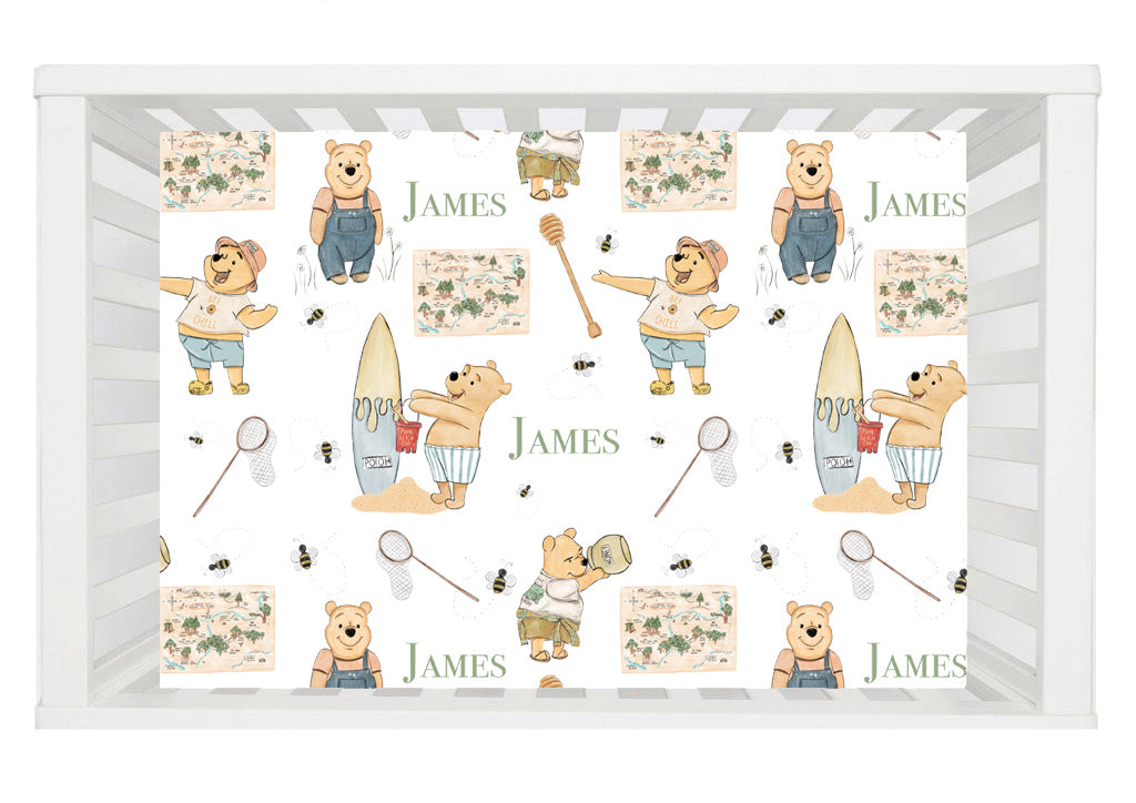 Busy Bear Crib Sheet