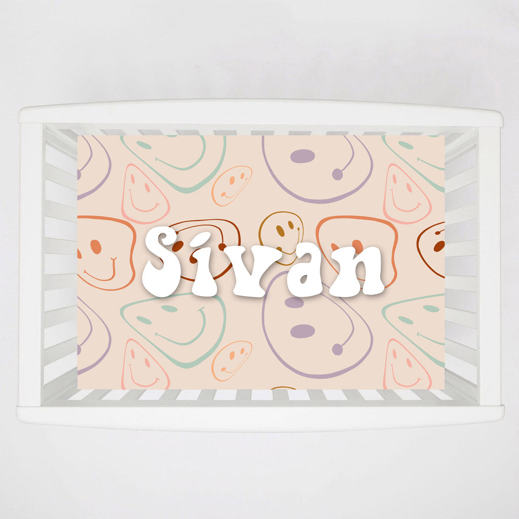 Happy Trippy Baby Rainbow Crib Sheet