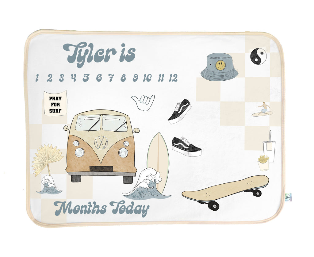 Skater Boy Babe Milestone Blanket