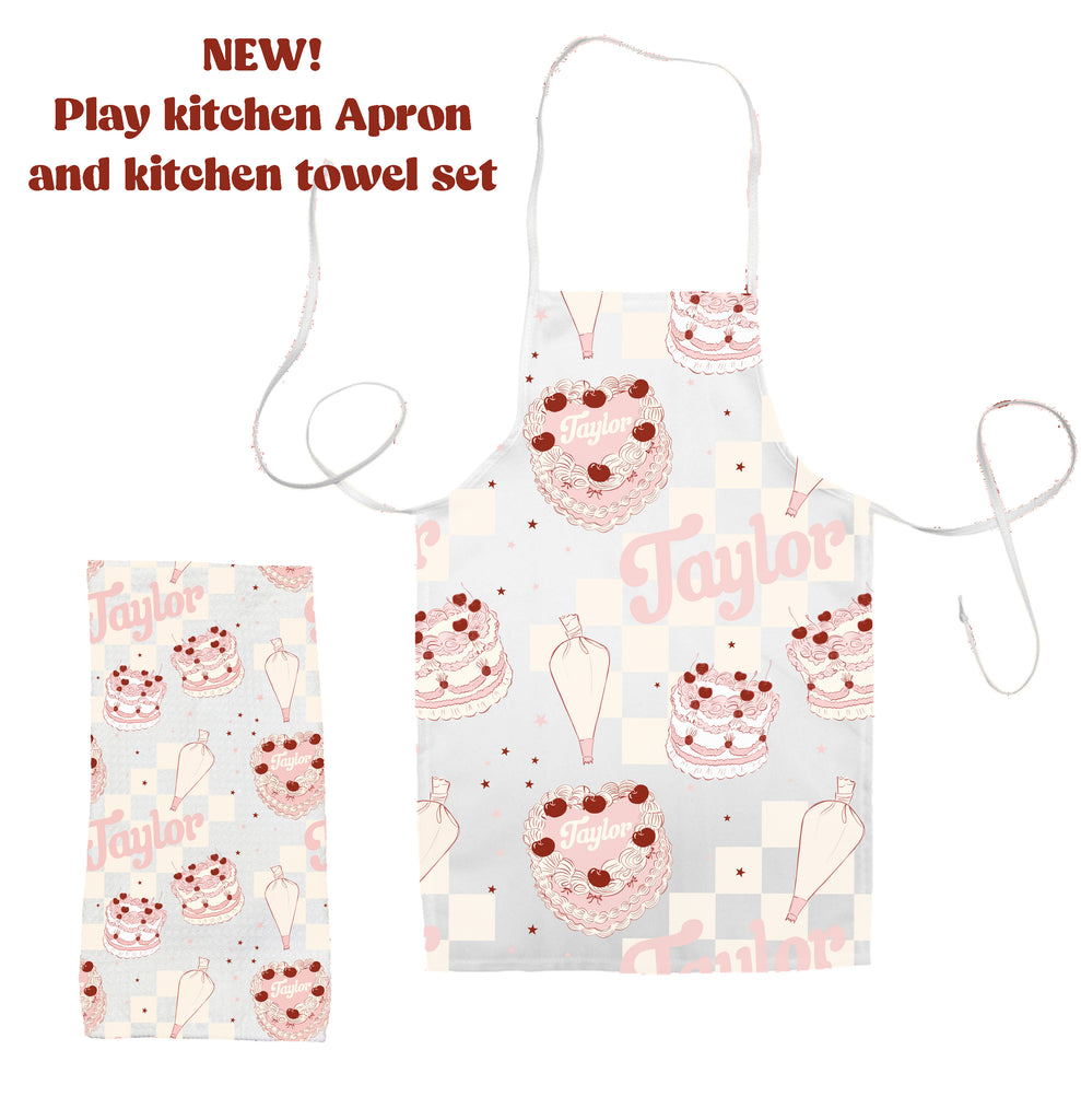 Buttercream Play Kitchen Apron and Kitchen Towel Set