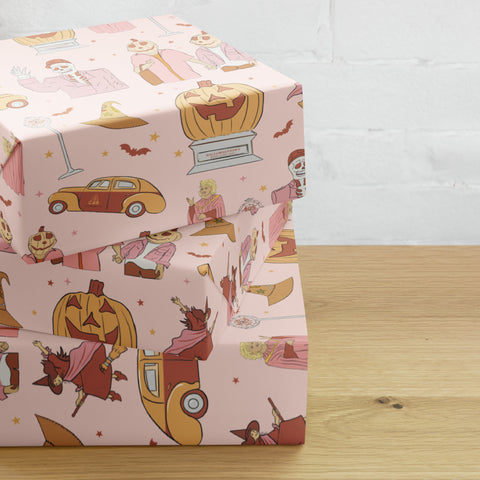 Halloween Hometown Wrapping paper sheets