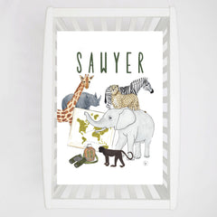 Safari Party Crib sheet