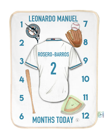 Miami Baseball Milestone blanket