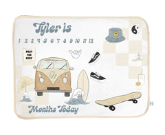 Skater Boy Babe Milestone Blanket